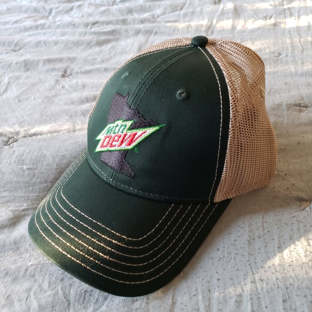 Mountain Dew Minnesota Trucker Cap (Green/Beige) - NWOT